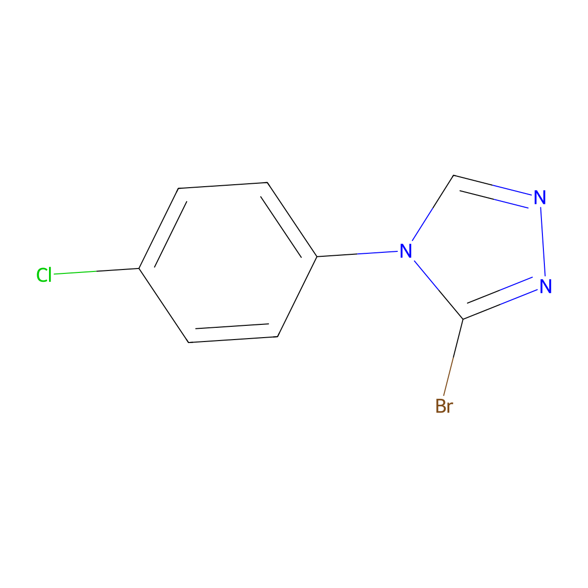 3-bromo-4-(4-chlorophenyl)-4H-1,2,4-triazole molecular structure, CAS 2460493-56-3