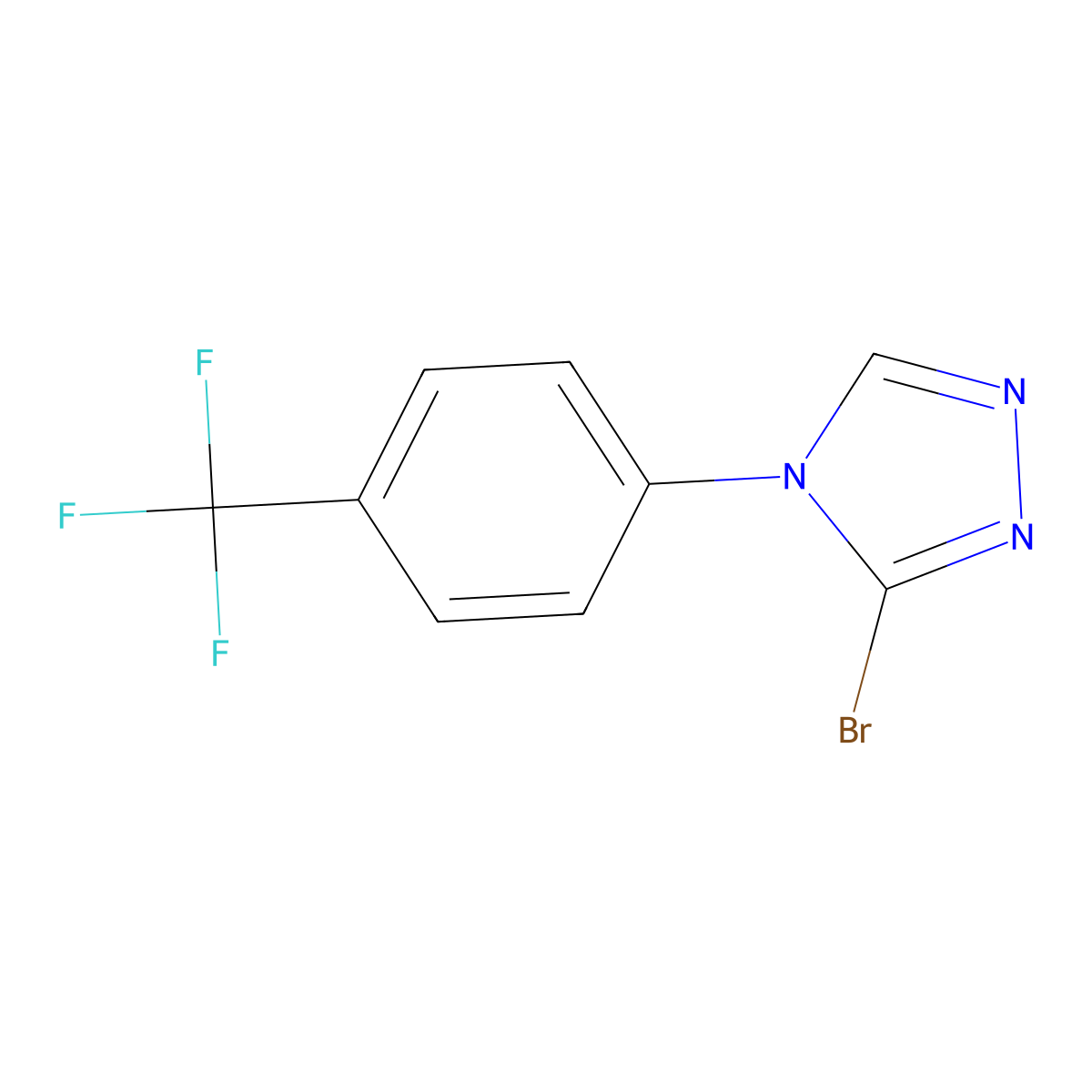 3-bromo-4-(4-(trifluoromethyl)phenyl)-4H-1,2,4-triazole molecular structure, CAS 2460493-58-5