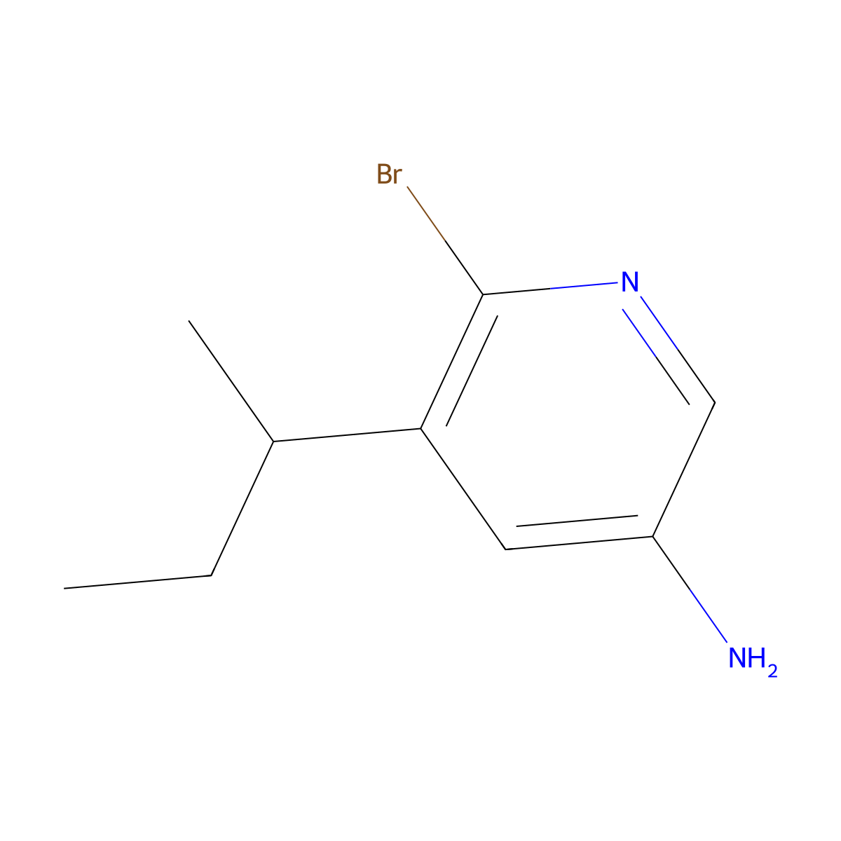 6-Bromo-5-(sec-butyl)pyridin-3-amine molecular structure, CAS 2460493-74-5