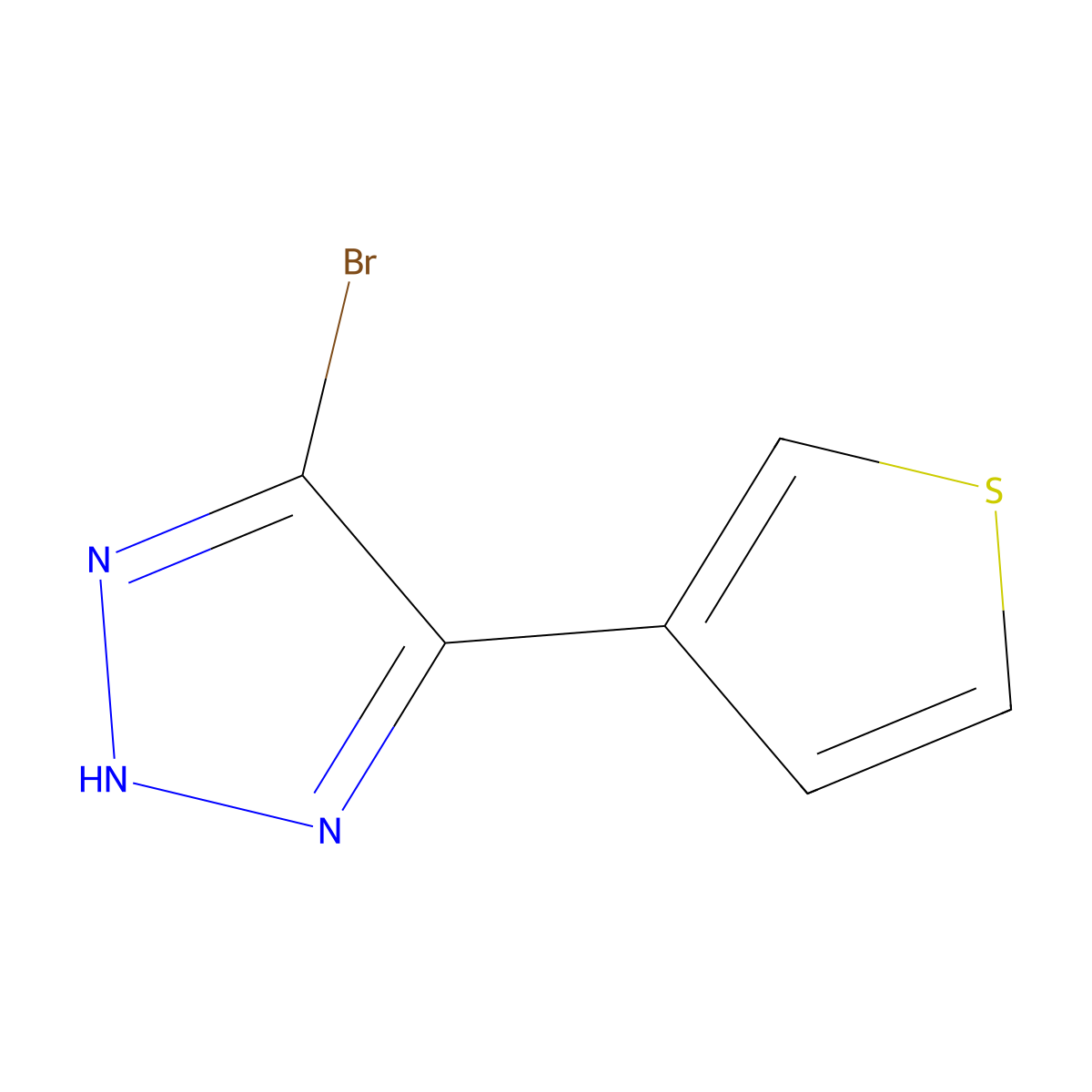 4-bromo-5-(thiophen-3-yl)-1H-1,2,3-triazole molecular structure, CAS 2460493-79-0