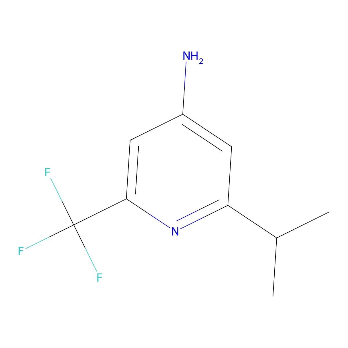 2-Isopropyl-6-(trifluoromethyl)pyridin-4-amine molecular structure, CAS 2460493-99-4