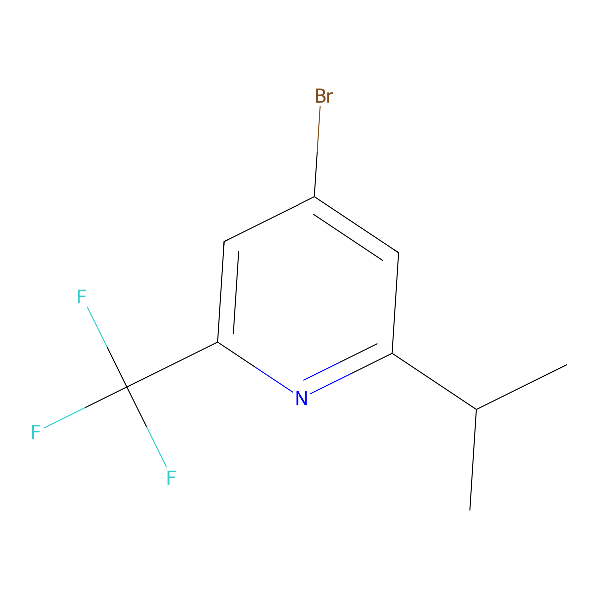 4-Bromo-2-isopropyl-6-(trifluoromethyl)pyridine molecular structure, CAS 2460494-00-0