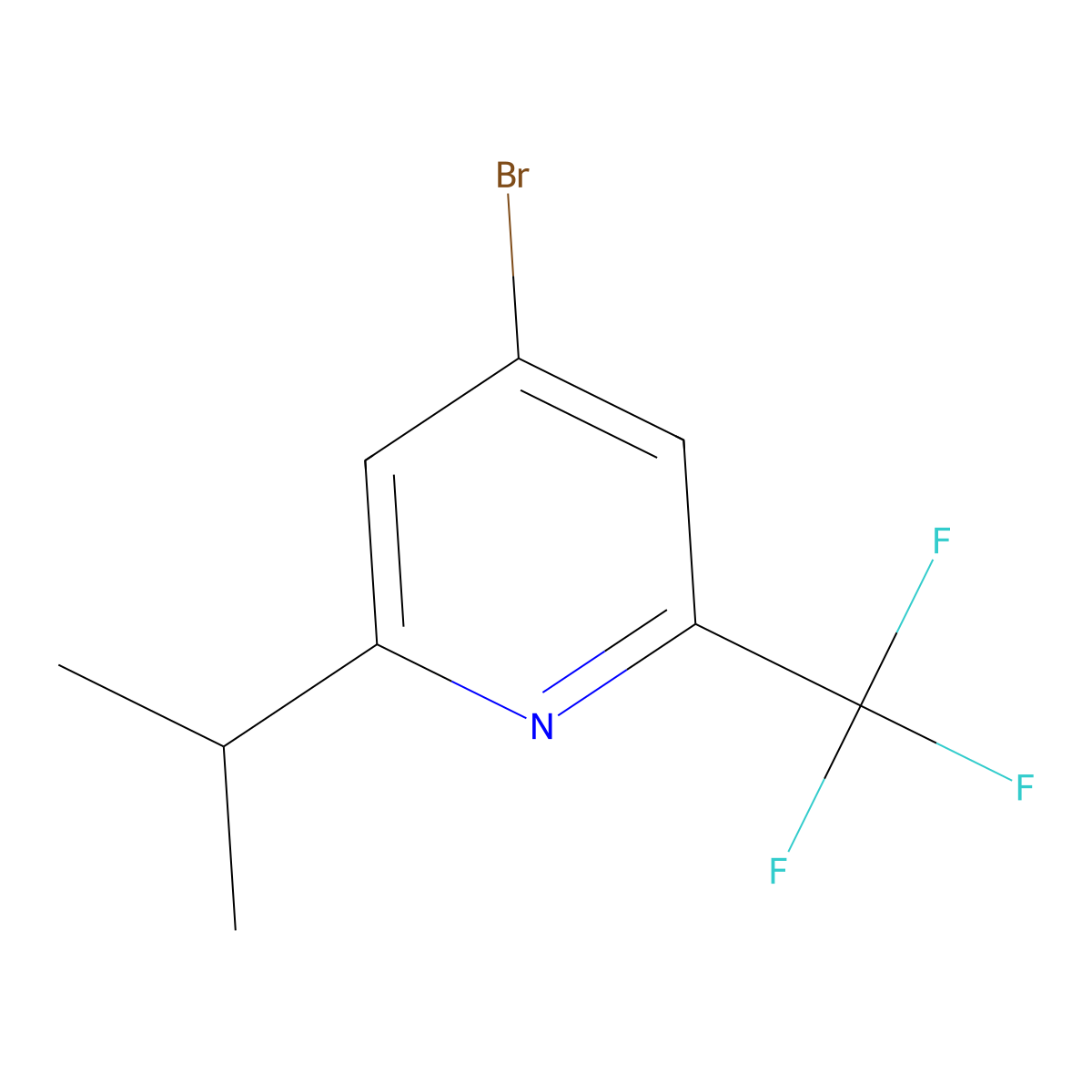 4-Bromo-2-isopropyl-6-(trifluoromethyl)pyridine molecular structure, CAS 2460494-00-0