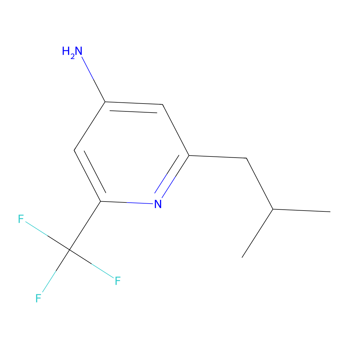 2-Isobutyl-6-(trifluoromethyl)pyridin-4-amine molecular structure, CAS 2460494-03-3
