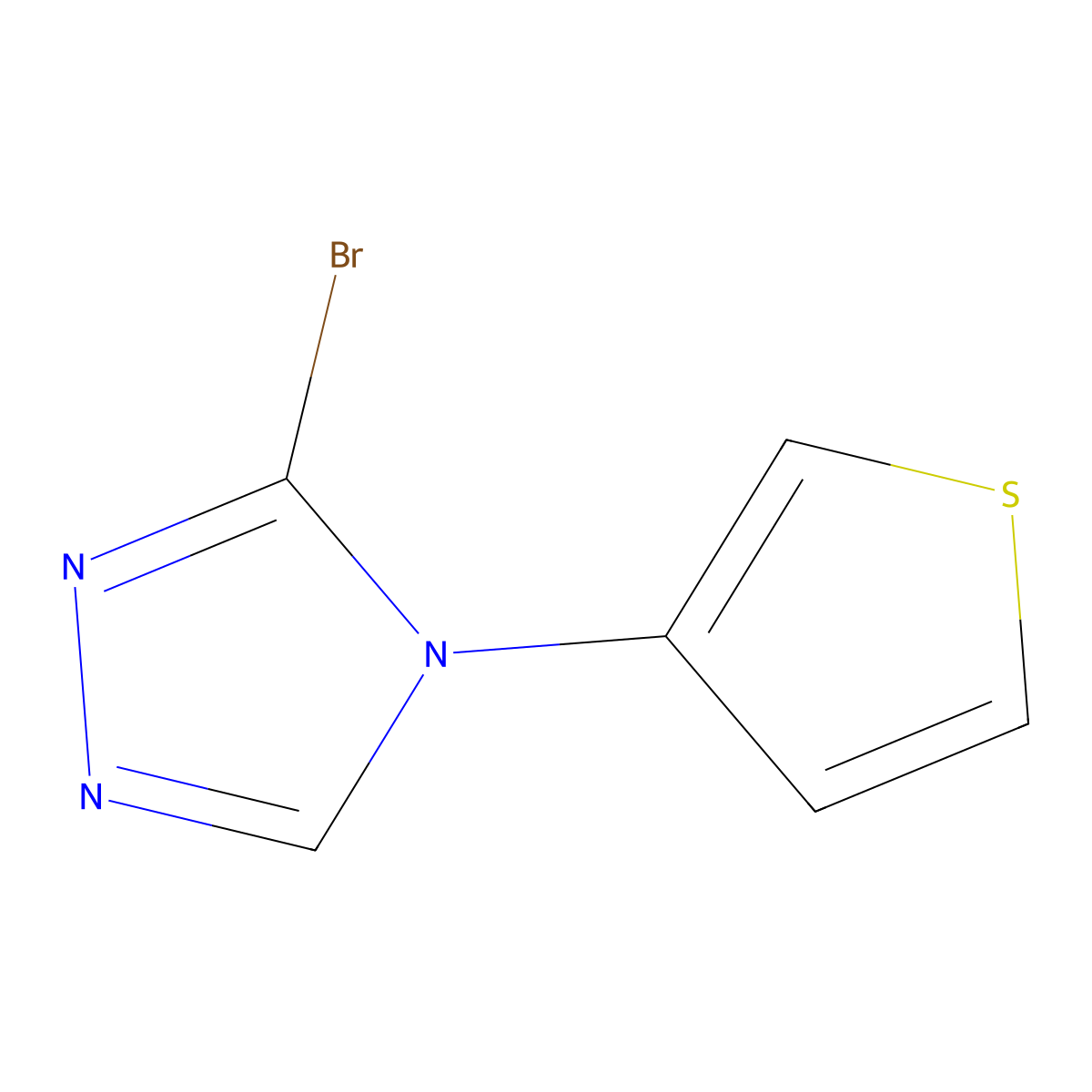 3-bromo-4-(thiophen-3-yl)-4H-1,2,4-triazole molecular structure, CAS 2460494-13-5