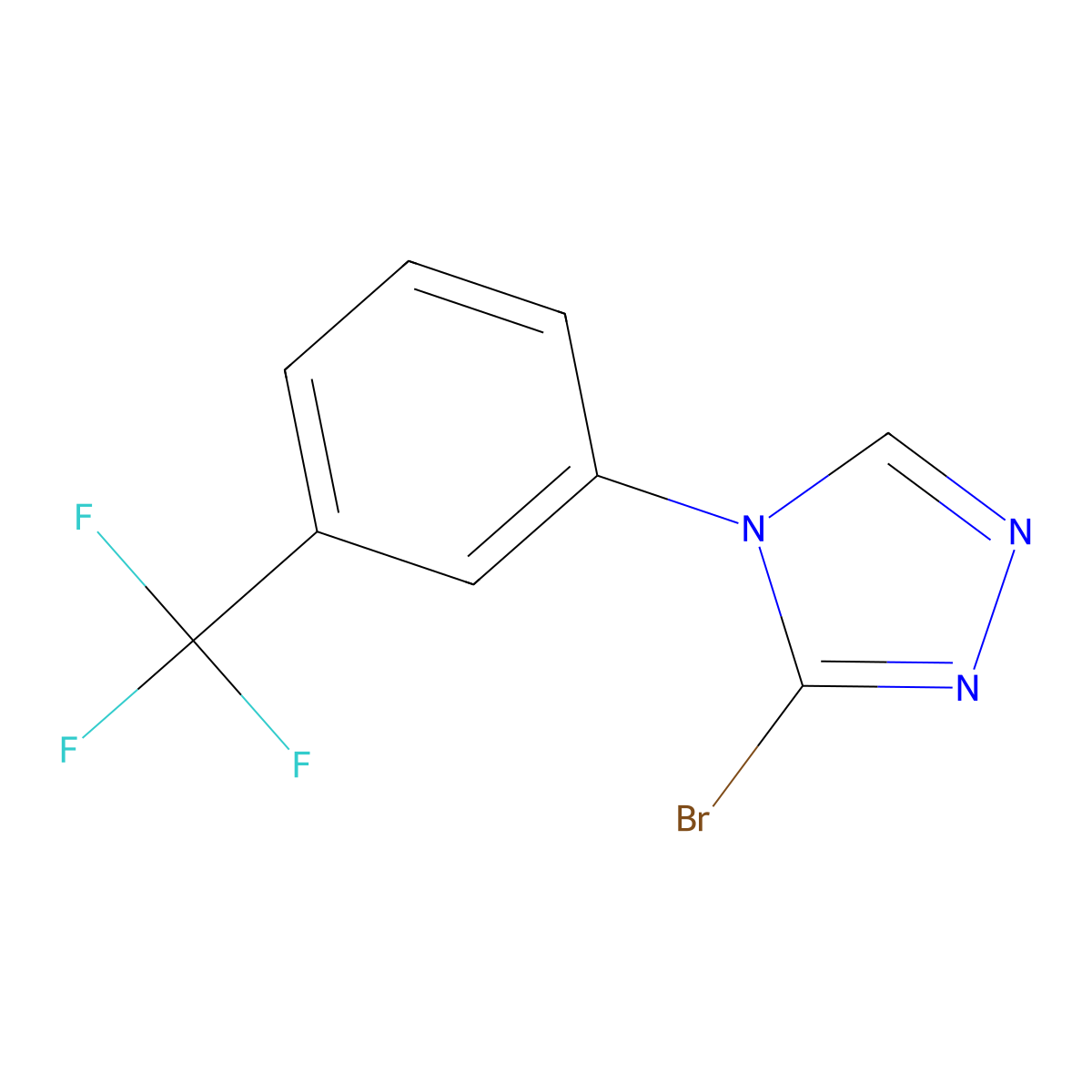 3-bromo-4-(3-(trifluoromethyl)phenyl)-4H-1,2,4-triazole molecular structure, CAS 2460494-16-8