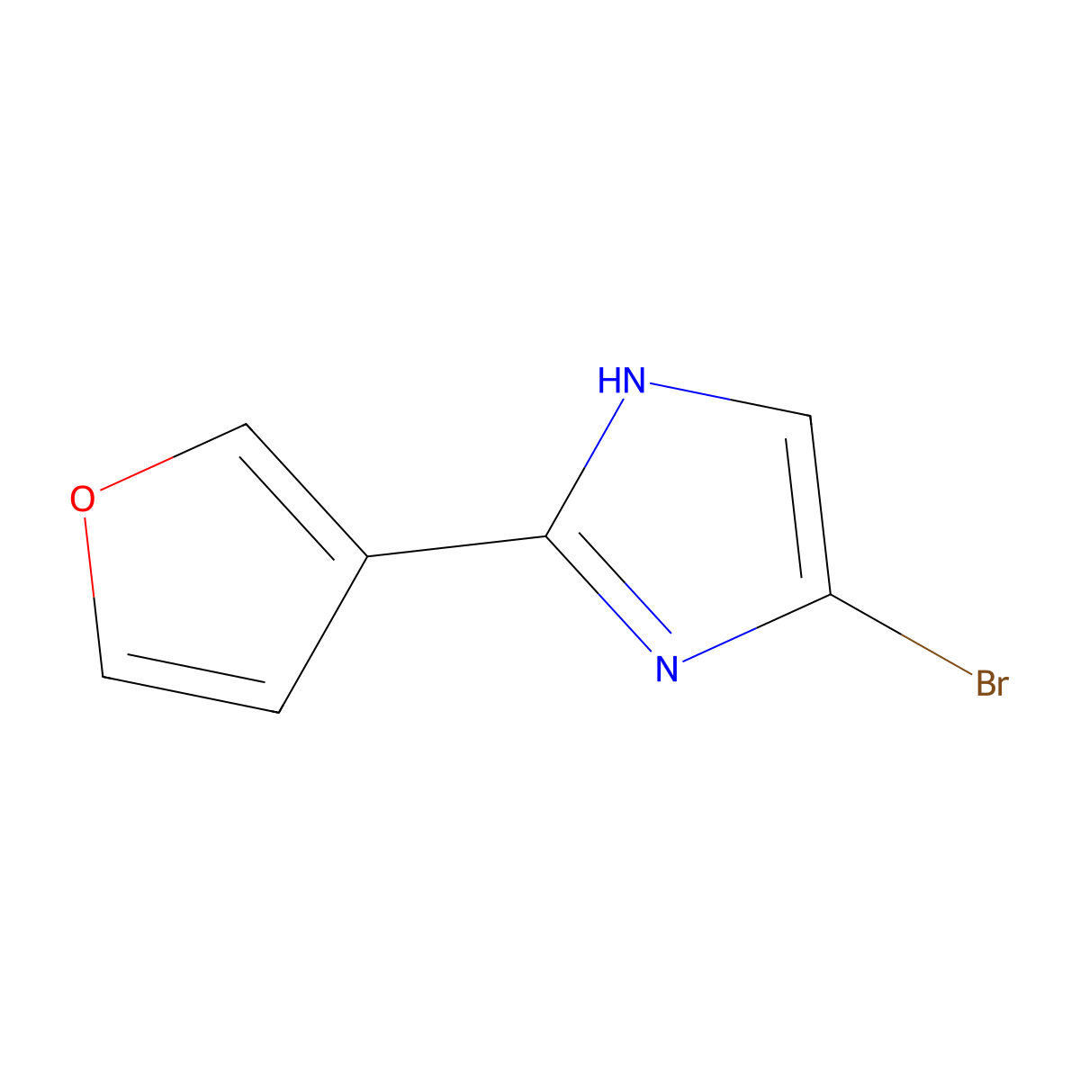 4-bromo-2-(furan-3-yl)-1H-imidazole molecular structure, CAS 2460494-29-3