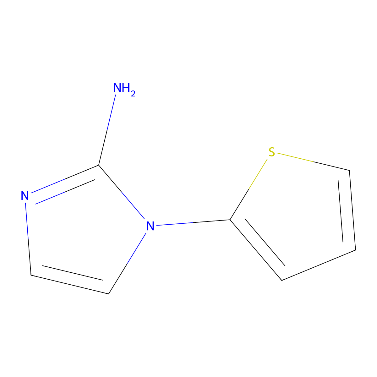 1-(thiophen-2-yl)-1H-imidazol-2-amine molecular structure, CAS 2460494-31-7