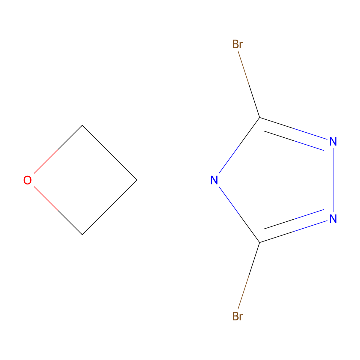 3,5-dibromo-4-(oxetan-3-yl)-4H-1,2,4-triazole molecular structure, CAS 2460494-35-1