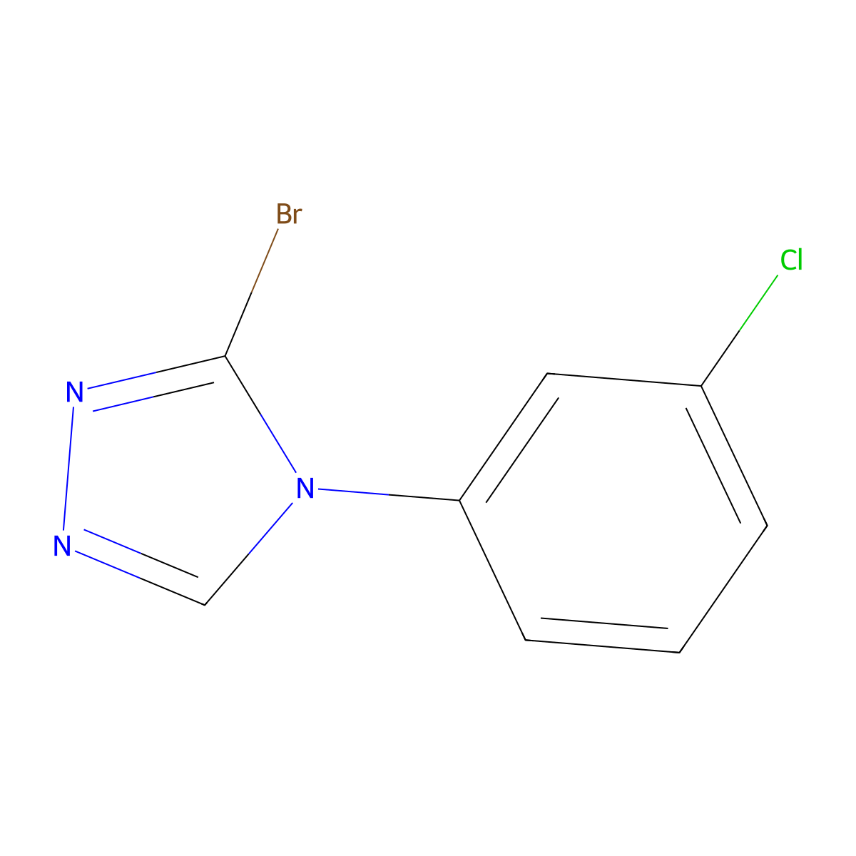 3-bromo-4-(3-chlorophenyl)-4H-1,2,4-triazole molecular structure, CAS 2460494-36-2