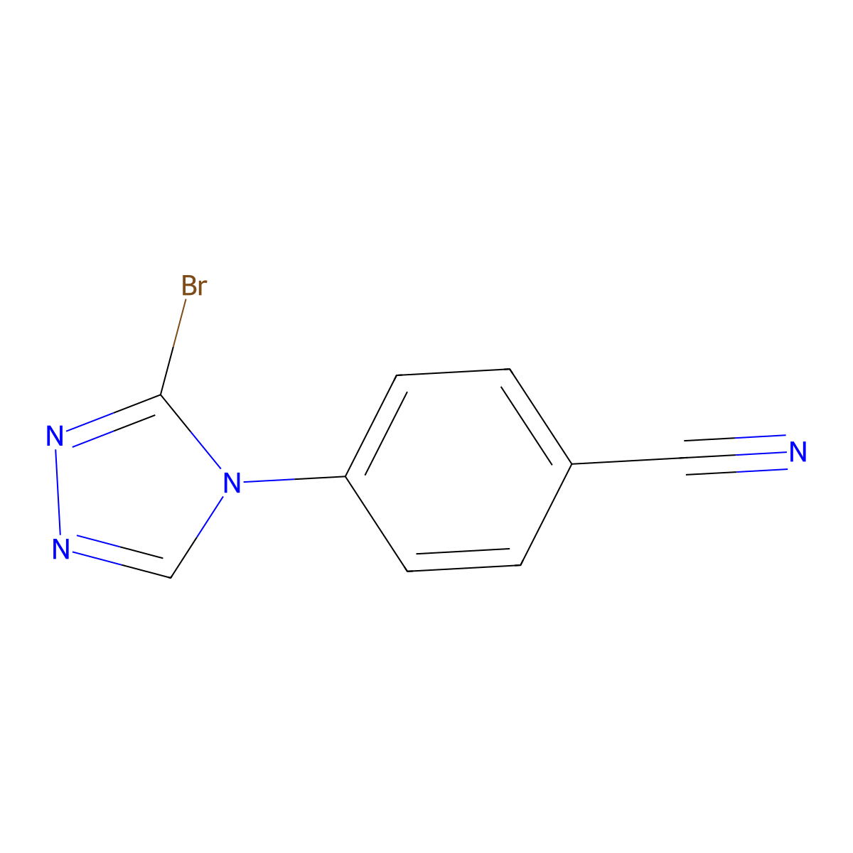 Benzonitrile, 4-(3-bromo-4H-1,2,4-triazol-4-yl)- molecular structure, CAS 2460494-43-1