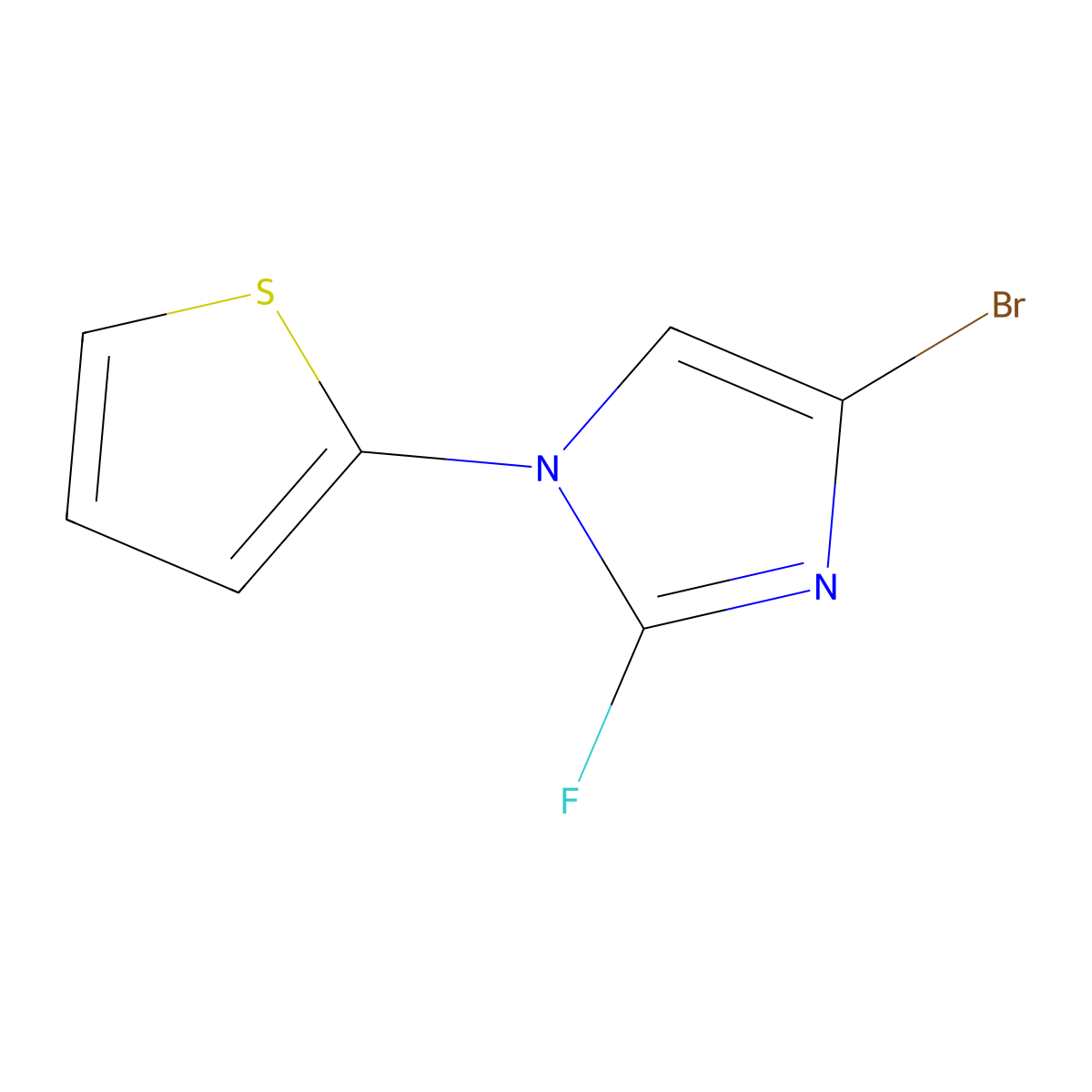 4-bromo-2-fluoro-1-(thiophen-2-yl)-1H-imidazole molecular structure, CAS 2460494-50-0