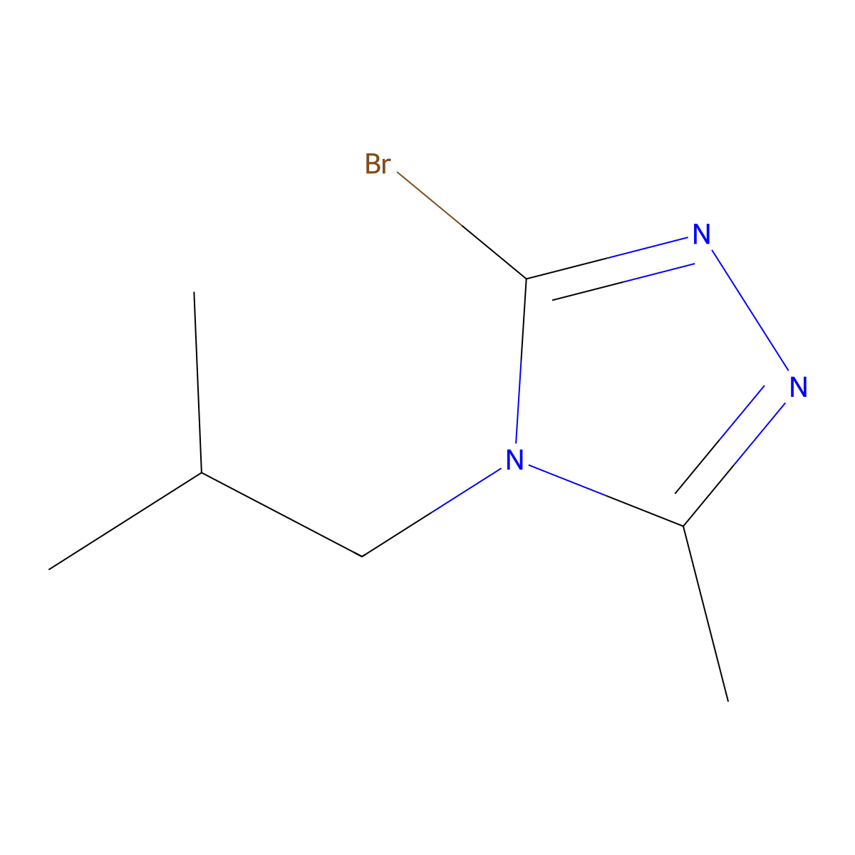 3-bromo-4-isobutyl-5-methyl-4H-1,2,4-triazole molecular structure, CAS 2460494-52-2