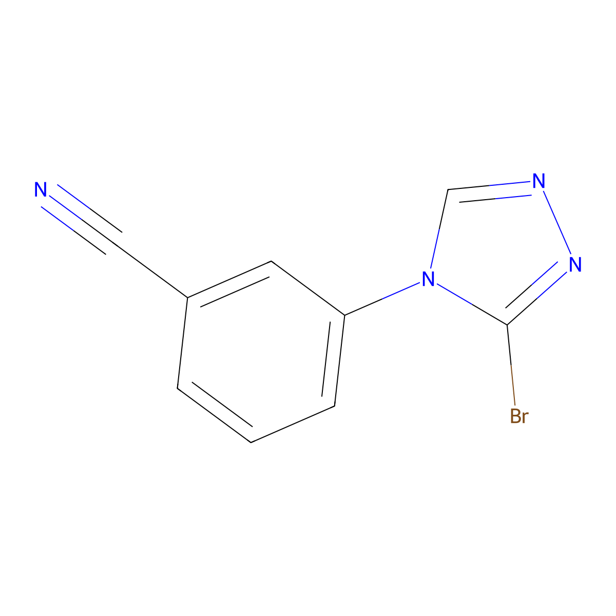 3-(3-bromo-4H-1,2,4-triazol-4-yl)benzonitrile molecular structure, CAS 2460494-60-2