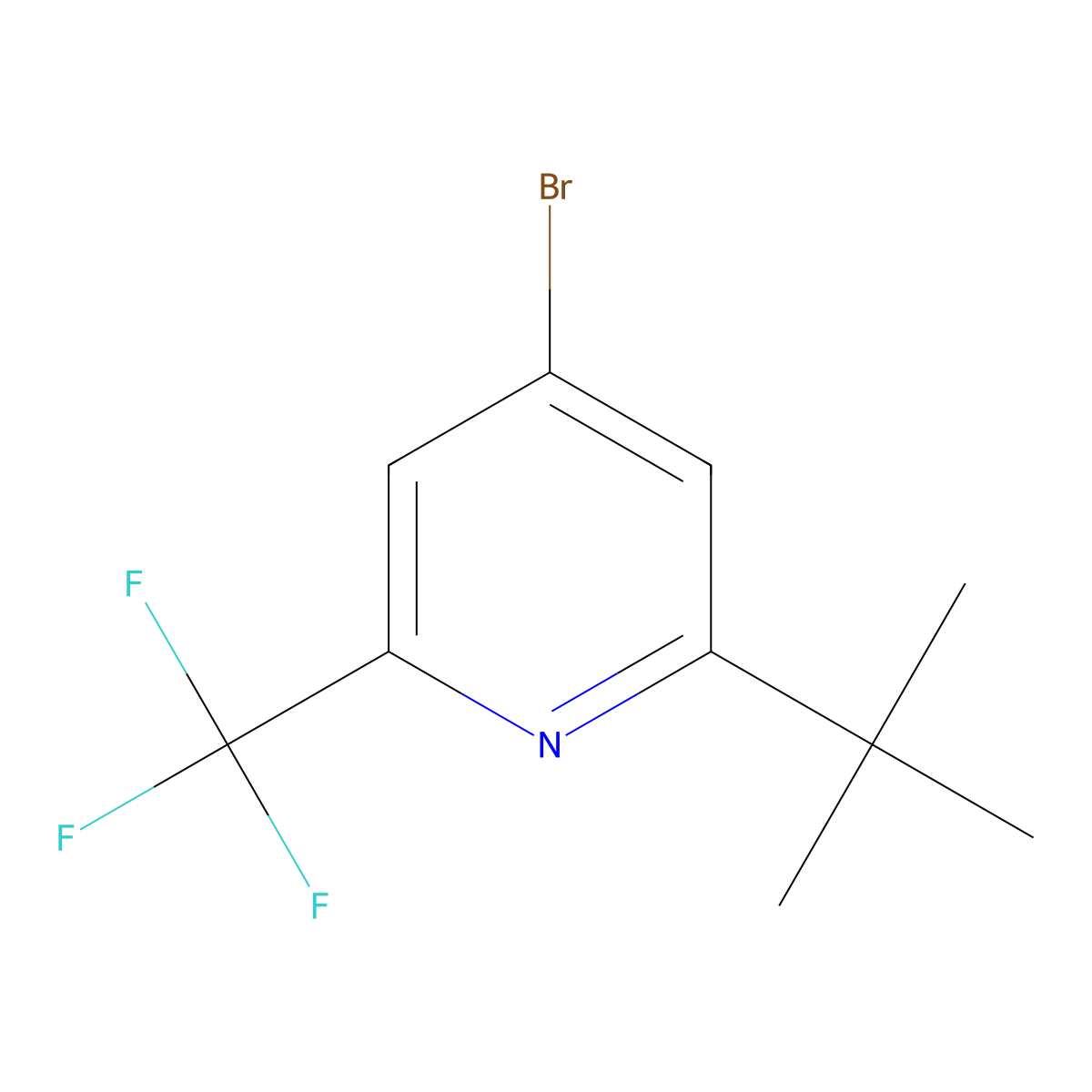 4-Bromo-2-(tert-butyl)-6-(trifluoromethyl)pyridine molecular structure, CAS 2460494-66-8