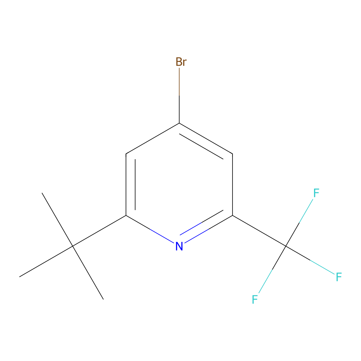4-Bromo-2-(tert-butyl)-6-(trifluoromethyl)pyridine molecular structure, CAS 2460494-66-8