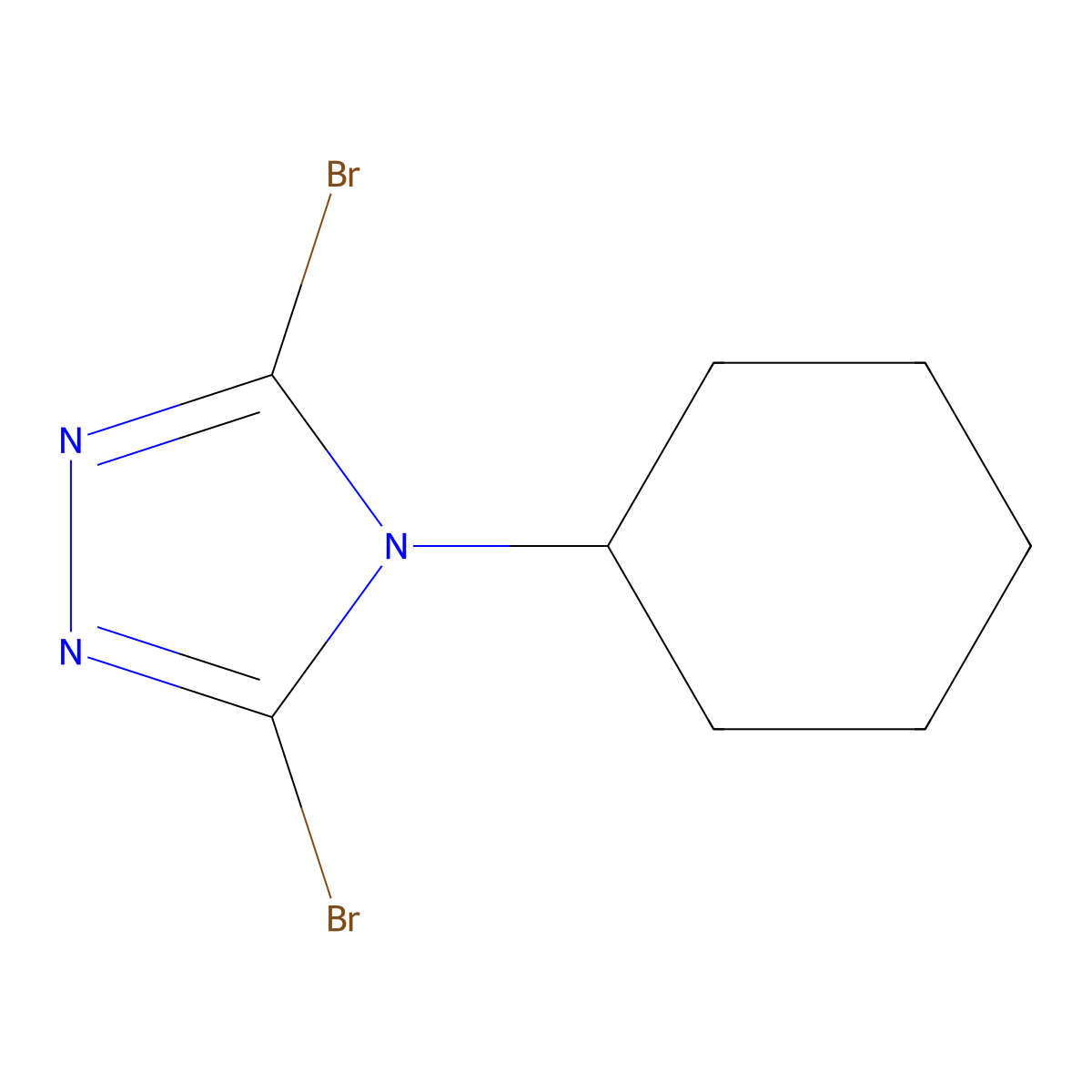 3,5-dibromo-4-cyclohexyl-4H-1,2,4-triazole molecular structure, CAS 2460500-38-1