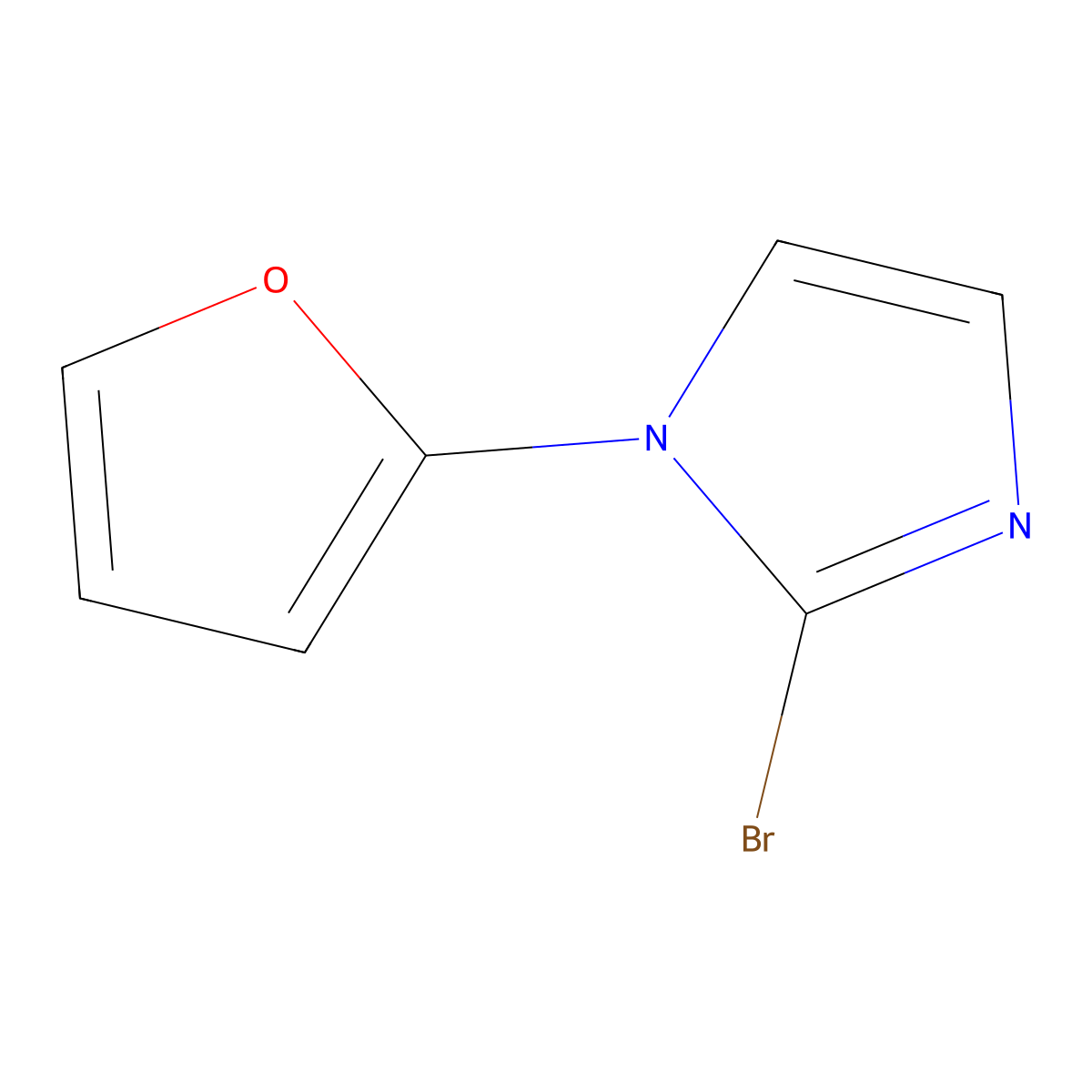2-bromo-1-(furan-2-yl)-1H-imidazole molecular structure, CAS 2460500-40-5