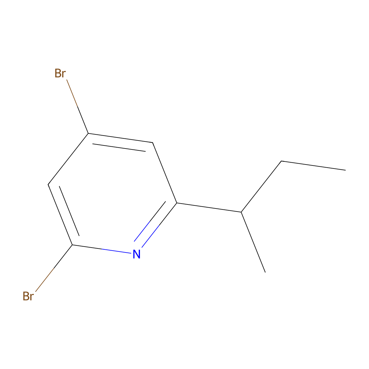 2,4-Dibromo-6-(sec-butyl)pyridine molecular structure, CAS 2460500-41-6