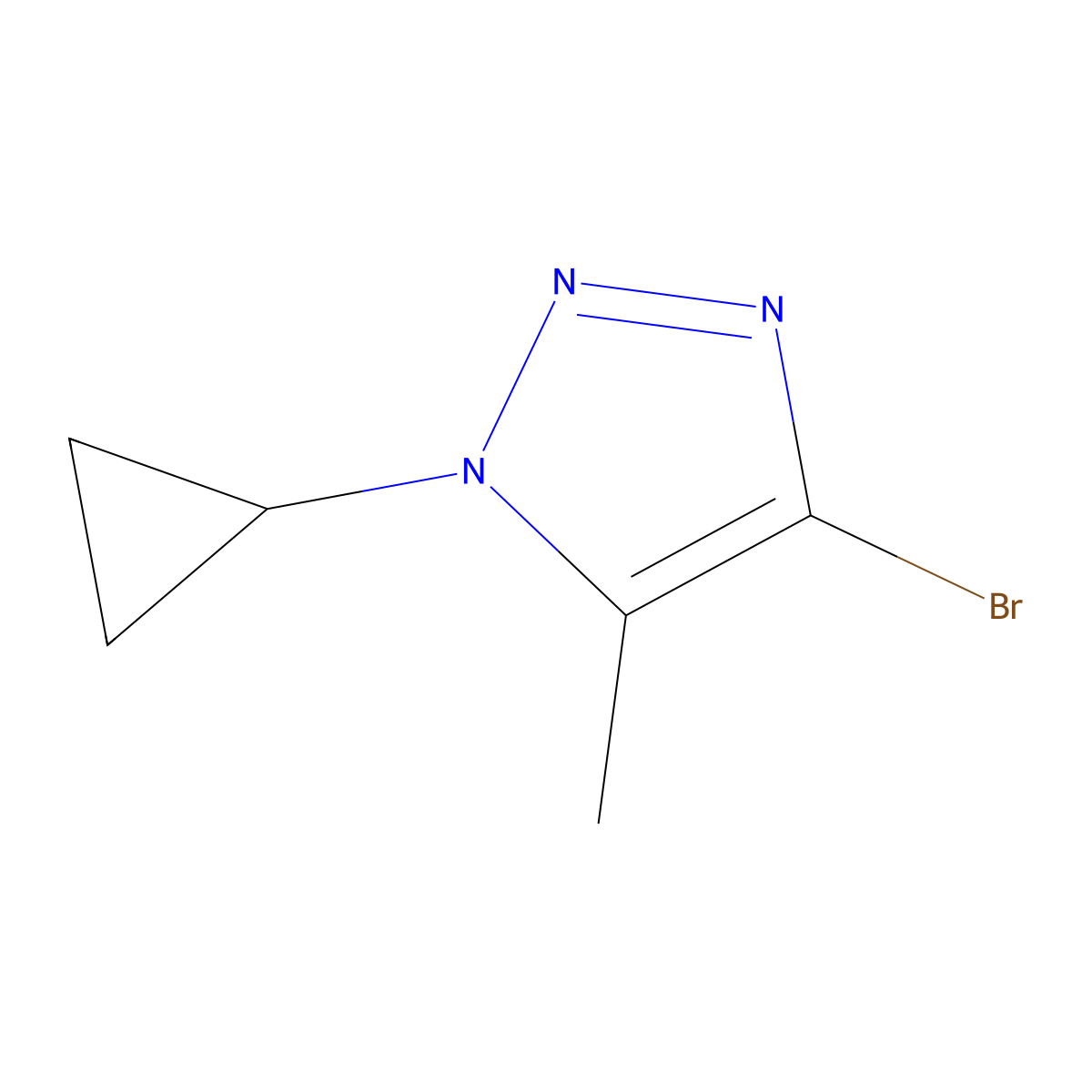 4-bromo-1-cyclopropyl-5-methyl-1H-1,2,3-triazole molecular structure, CAS 2460500-42-7