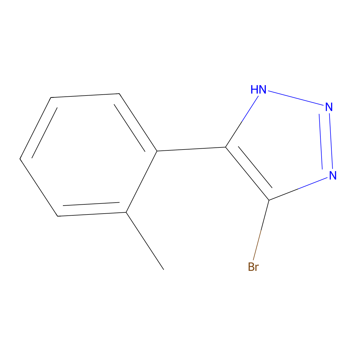 4-bromo-5-(o-tolyl)-1H-1,2,3-triazole molecular structure, CAS 2460500-46-1