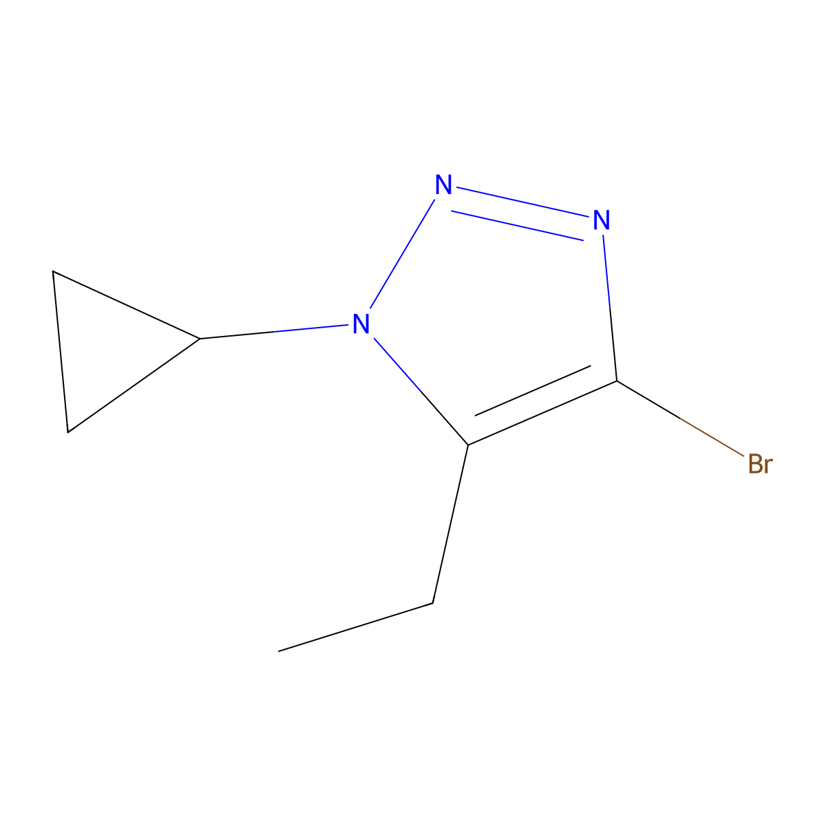 4-bromo-1-cyclopropyl-5-ethyl-1H-1,2,3-triazole molecular structure, CAS 2460500-49-4