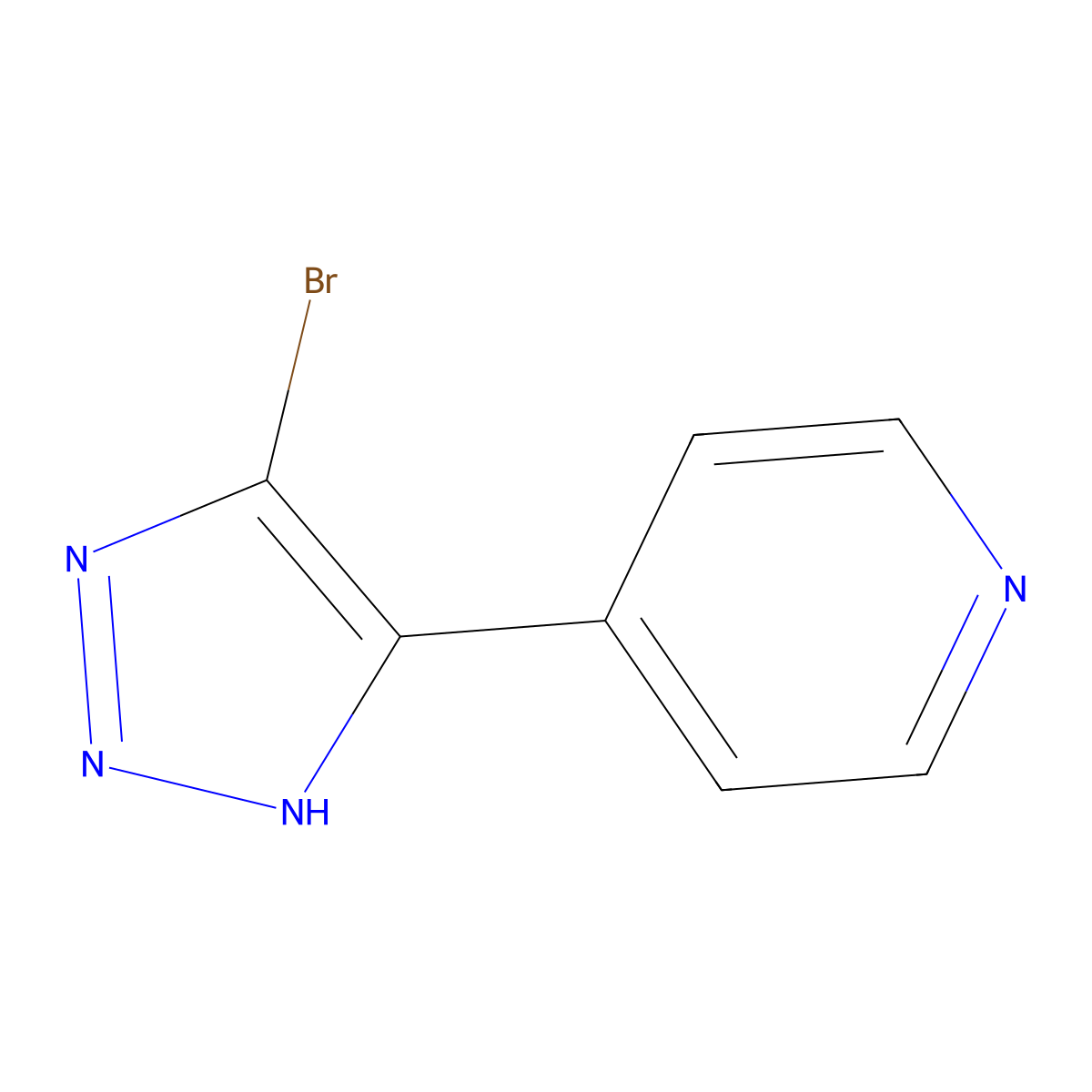 4-(4-bromo-1H-1,2,3-triazol-5-yl)pyridine molecular structure, CAS 2460500-51-8