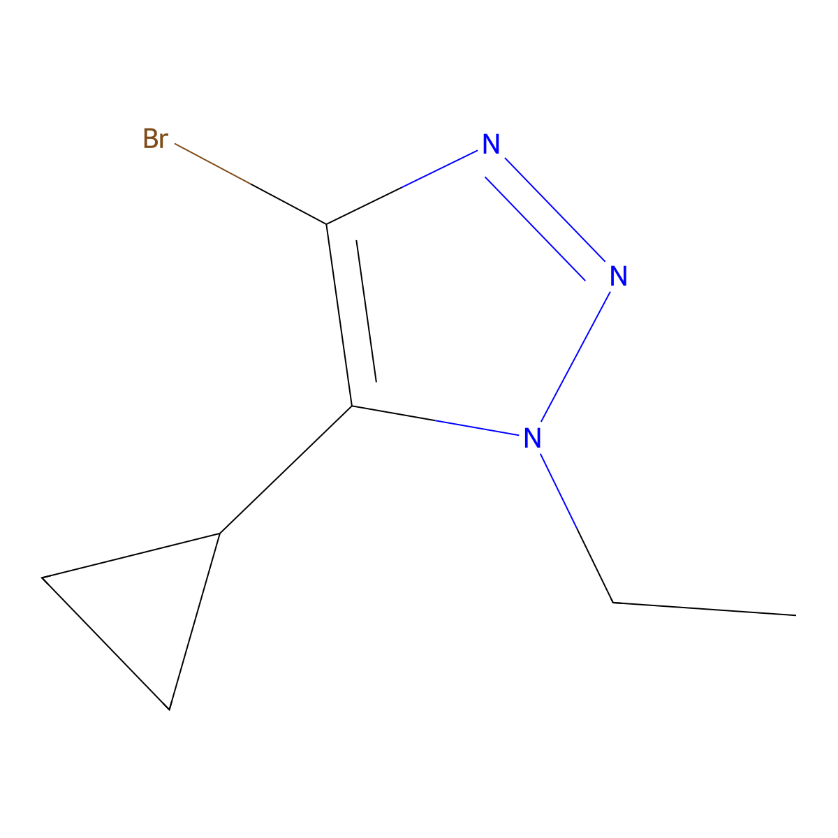 4-bromo-5-cyclopropyl-1-ethyl-1H-1,2,3-triazole molecular structure, CAS 2460500-52-9