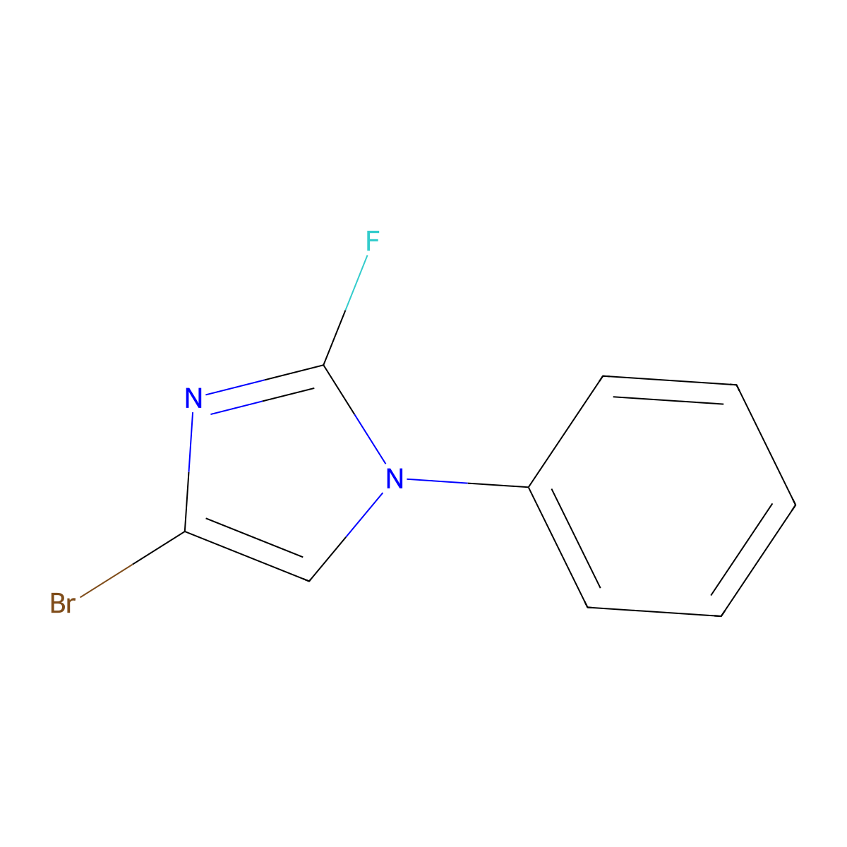 4-bromo-2-fluoro-1-phenyl-1H-imidazole molecular structure, CAS 2460500-57-4