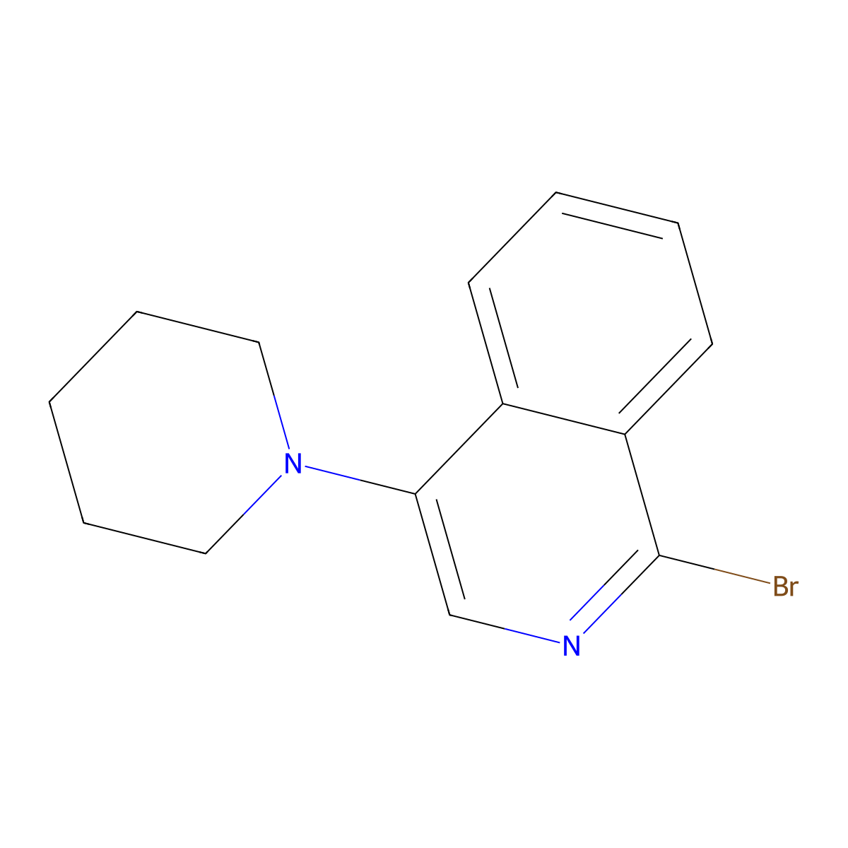 1-Bromo-4-(piperidin-1-yl)isoquinoline molecular structure, CAS 2460500-59-6