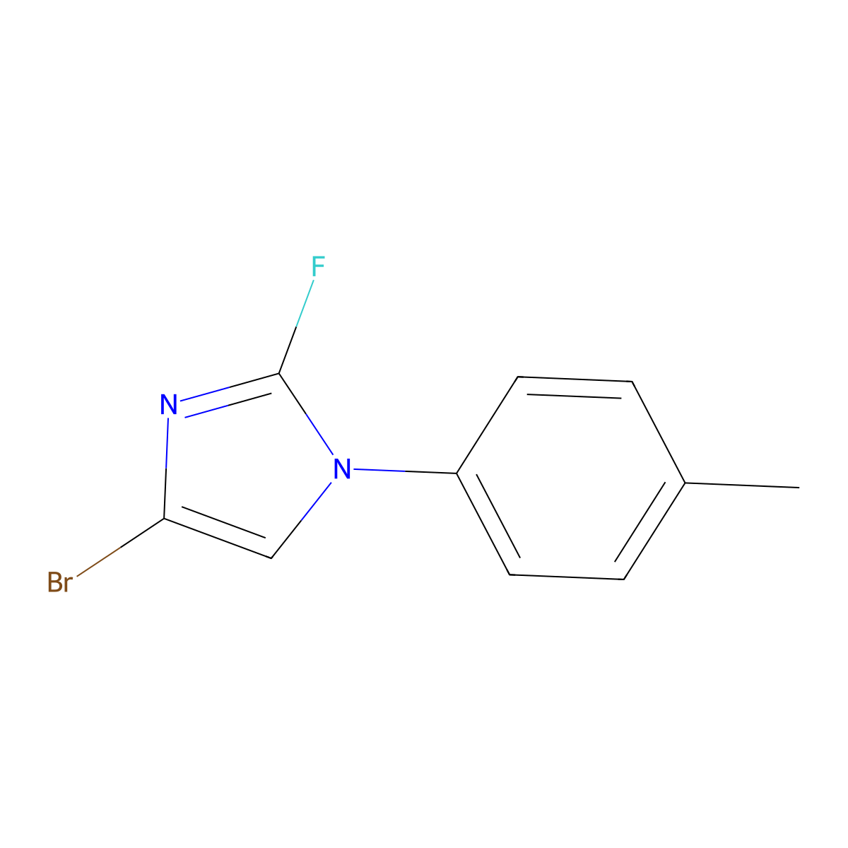 4-bromo-2-fluoro-1-(p-tolyl)-1H-imidazole molecular structure, CAS 2460500-62-1