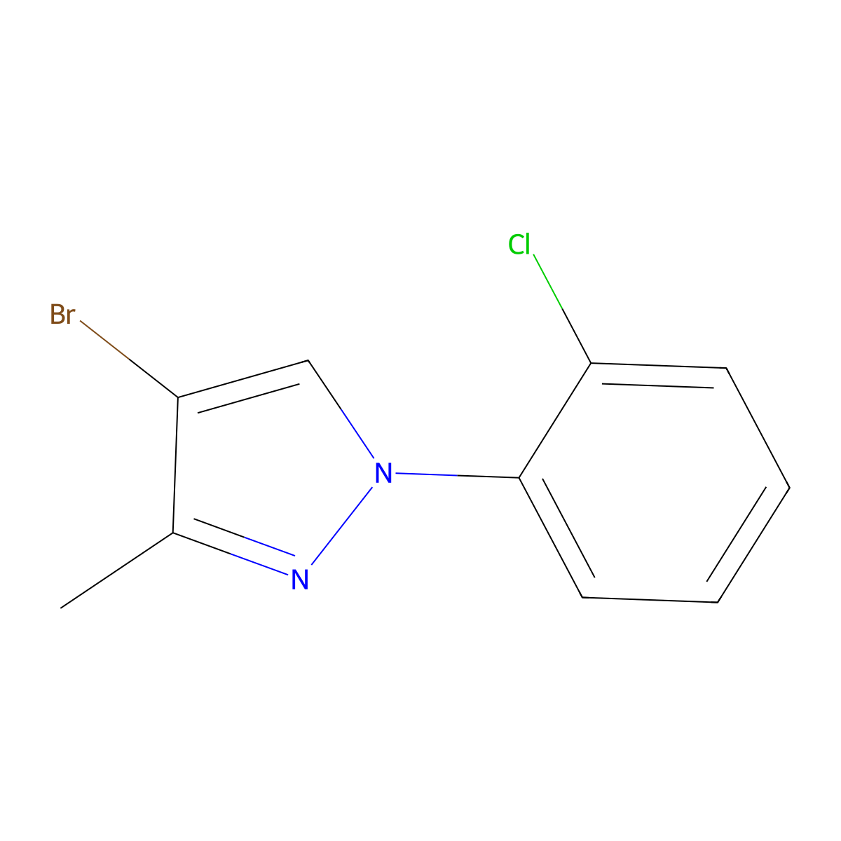 4-bromo-1-(2-chlorophenyl)-3-methyl-1H-pyrazole molecular structure, CAS 2460500-67-6