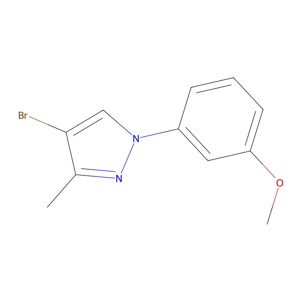 4-bromo-1-(3-methoxyphenyl)-3-methyl-1H-pyrazole molecular structure, CAS 2460500-69-8