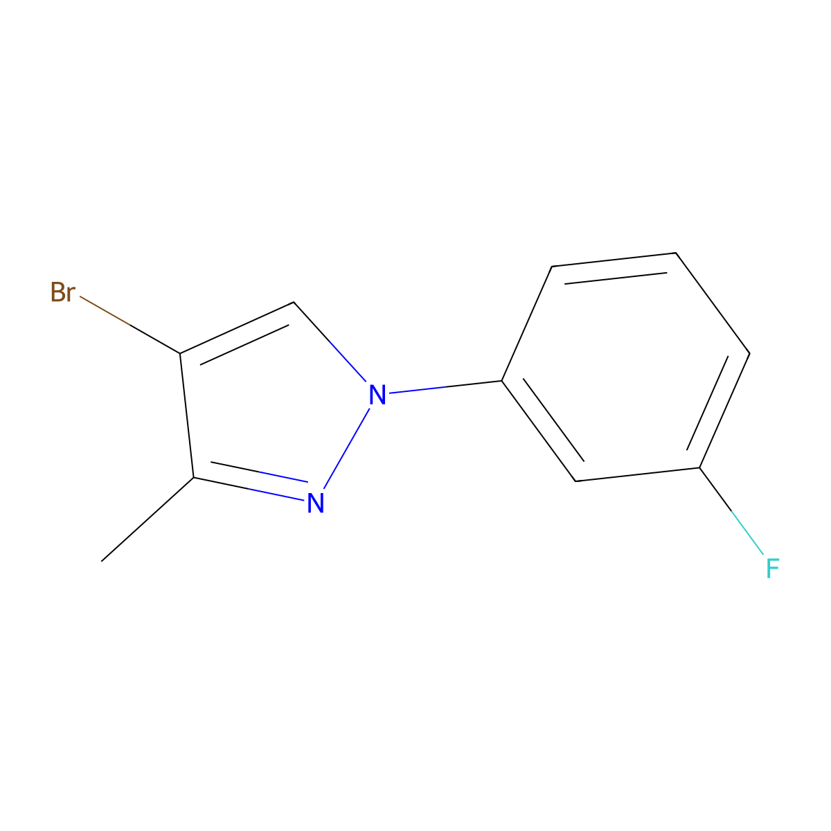 4-bromo-1-(3-fluorophenyl)-3-methyl-1H-pyrazole molecular structure, CAS 2460500-74-5