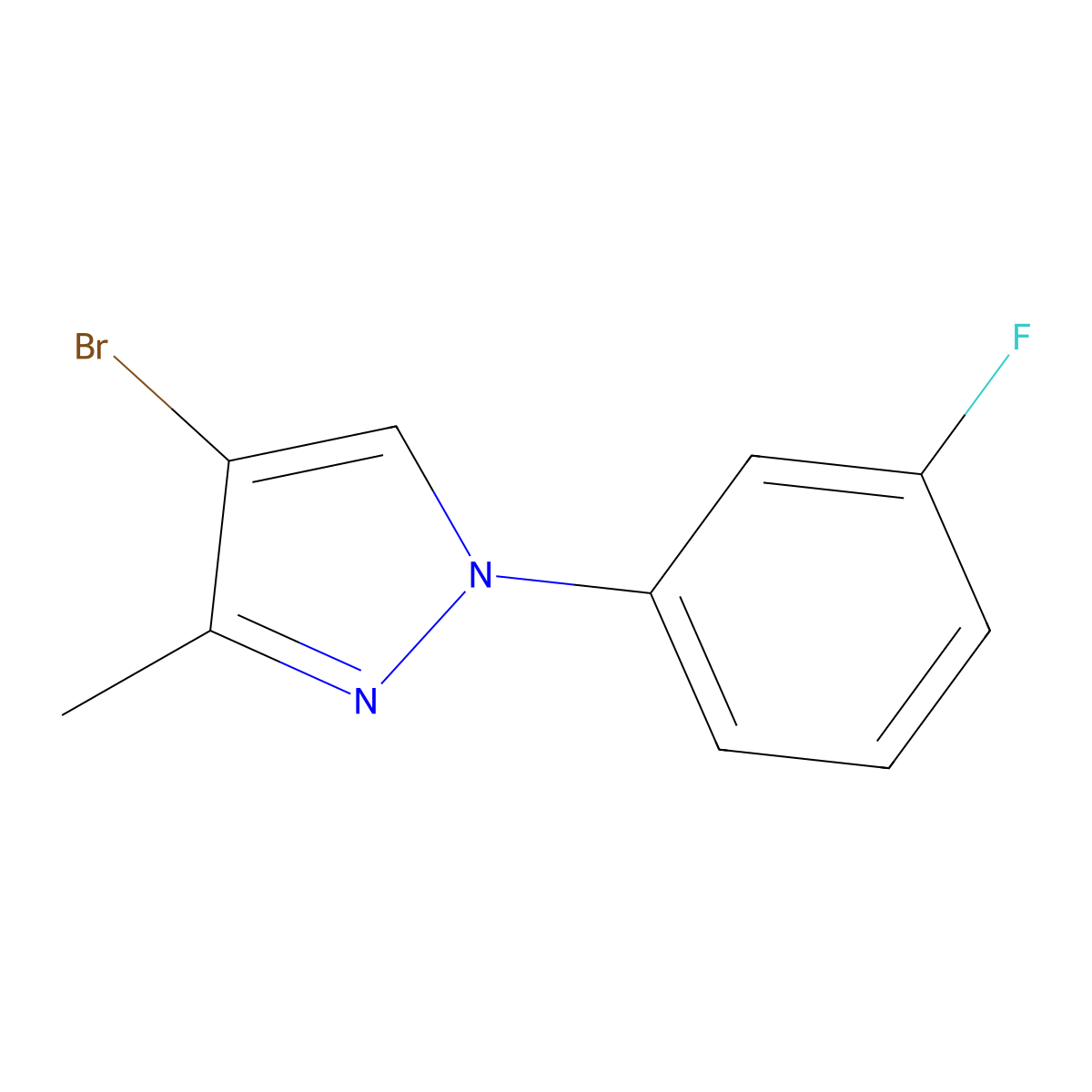 4-bromo-1-(3-fluorophenyl)-3-methyl-1H-pyrazole molecular structure, CAS 2460500-74-5