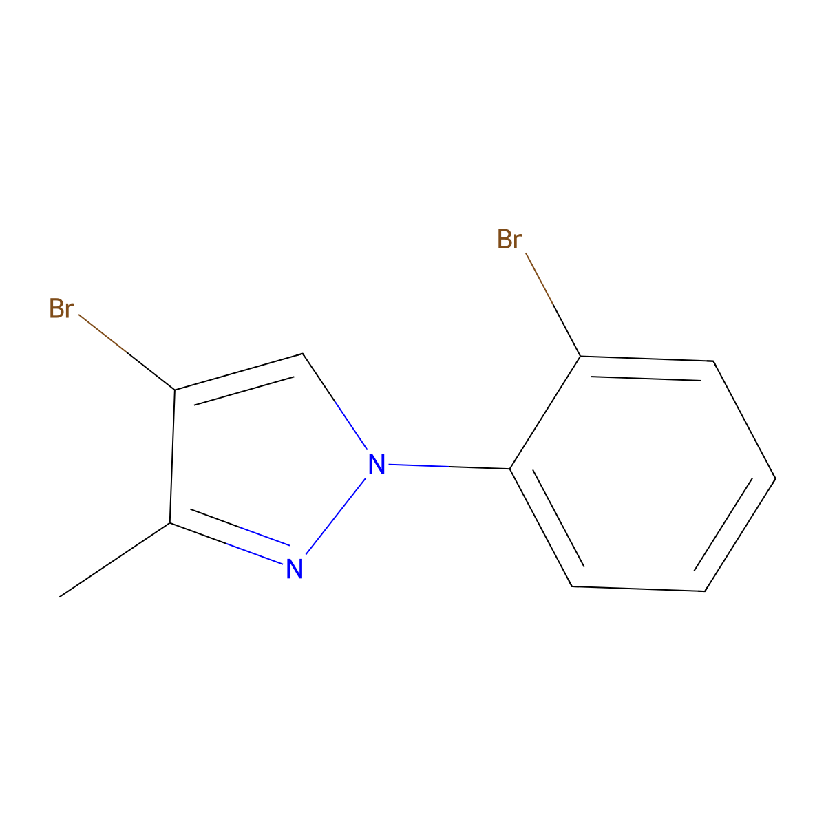 4-bromo-1-(2-bromophenyl)-3-methyl-1H-pyrazole molecular structure, CAS 2460500-79-0
