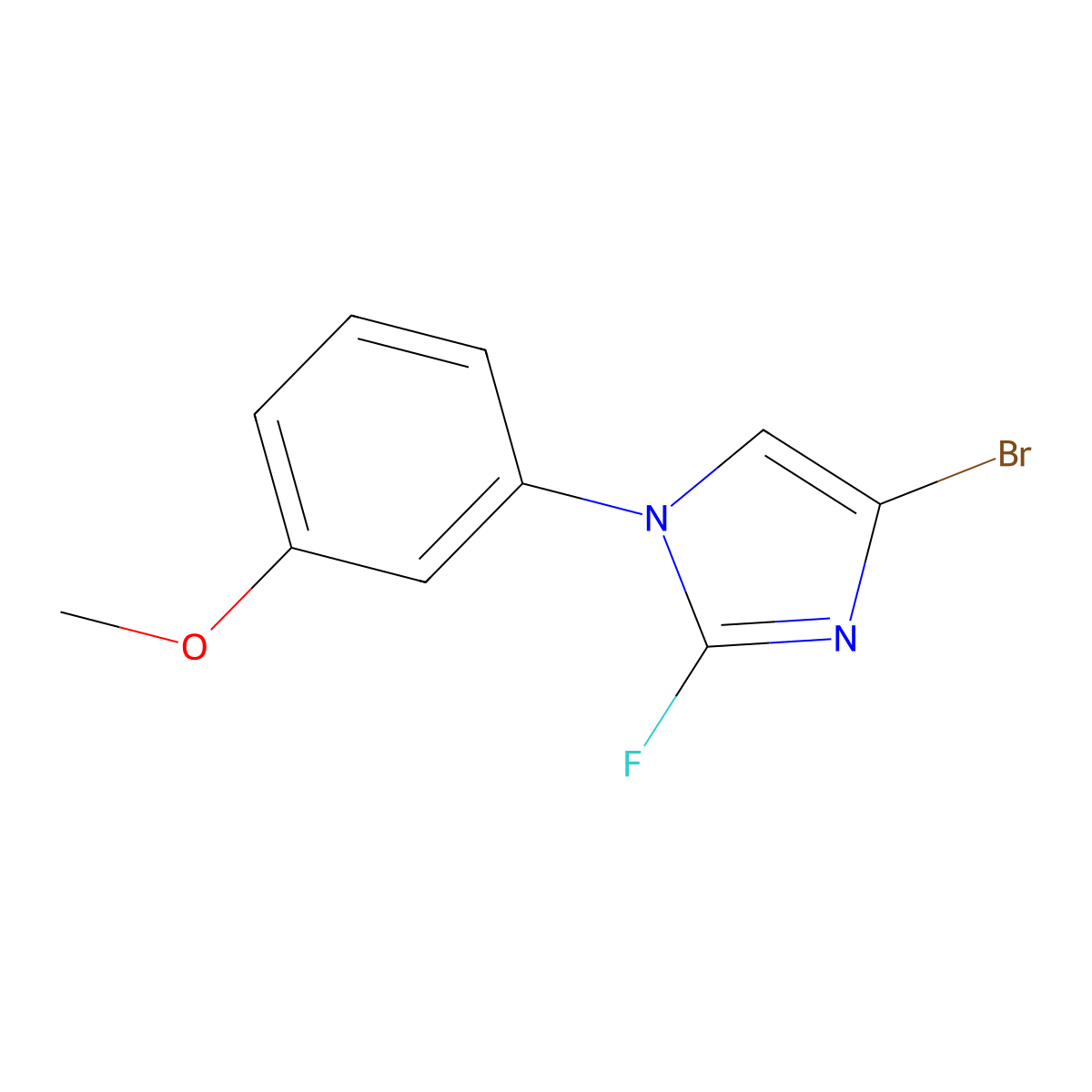 4-bromo-2-fluoro-1-(3-methoxyphenyl)-1H-imidazole molecular structure, CAS 2460500-80-3