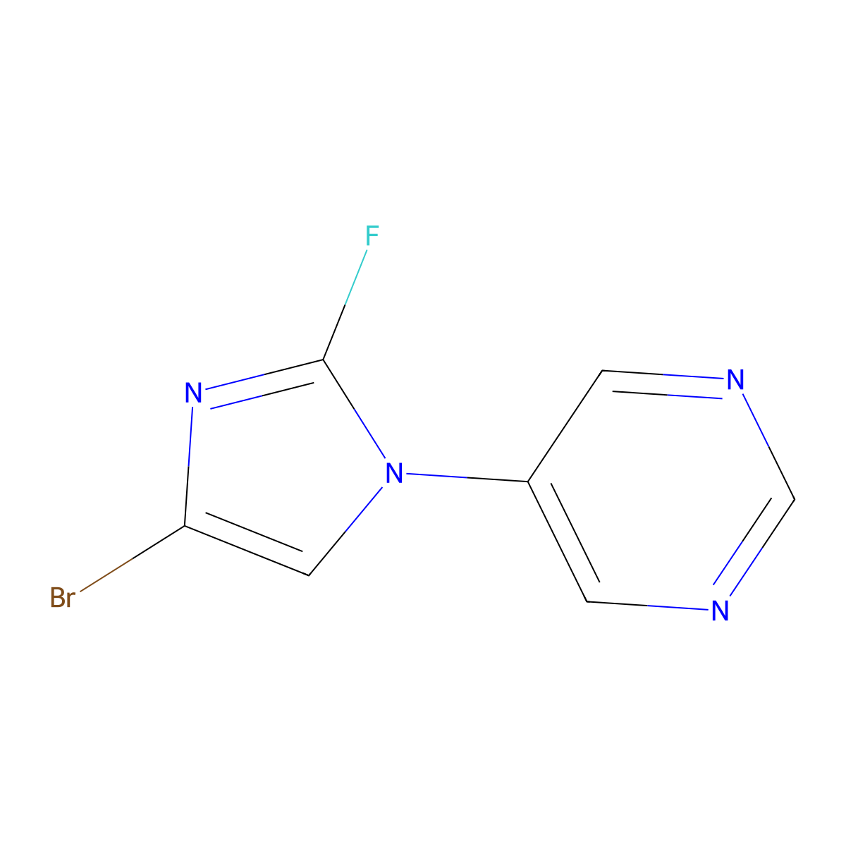 5-(4-bromo-2-fluoro-1H-imidazol-1-yl)pyrimidine molecular structure, CAS 2460500-82-5