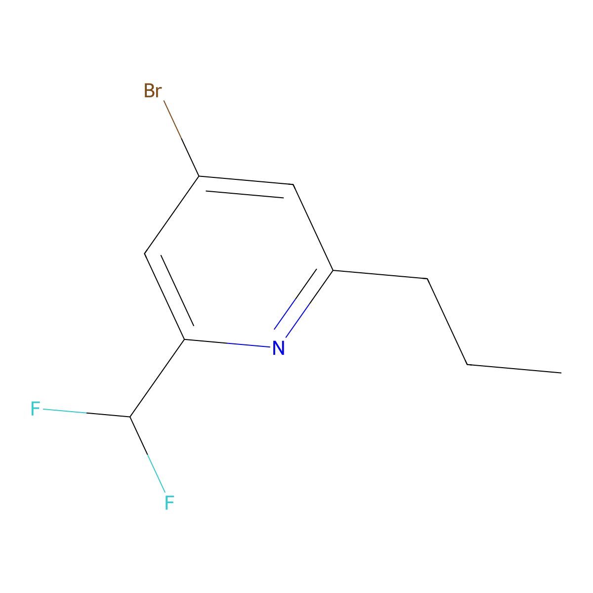 4-Bromo-2-(difluoromethyl)-6-propylpyridine molecular structure, CAS 2460500-85-8