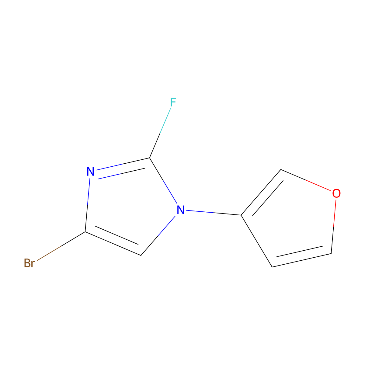4-bromo-2-fluoro-1-(furan-3-yl)-1H-imidazole molecular structure, CAS 2460500-86-9