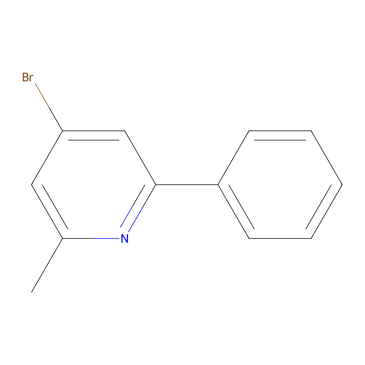 4-Bromo-2-methyl-6-phenylpyridine molecular structure, CAS 2460500-88-1