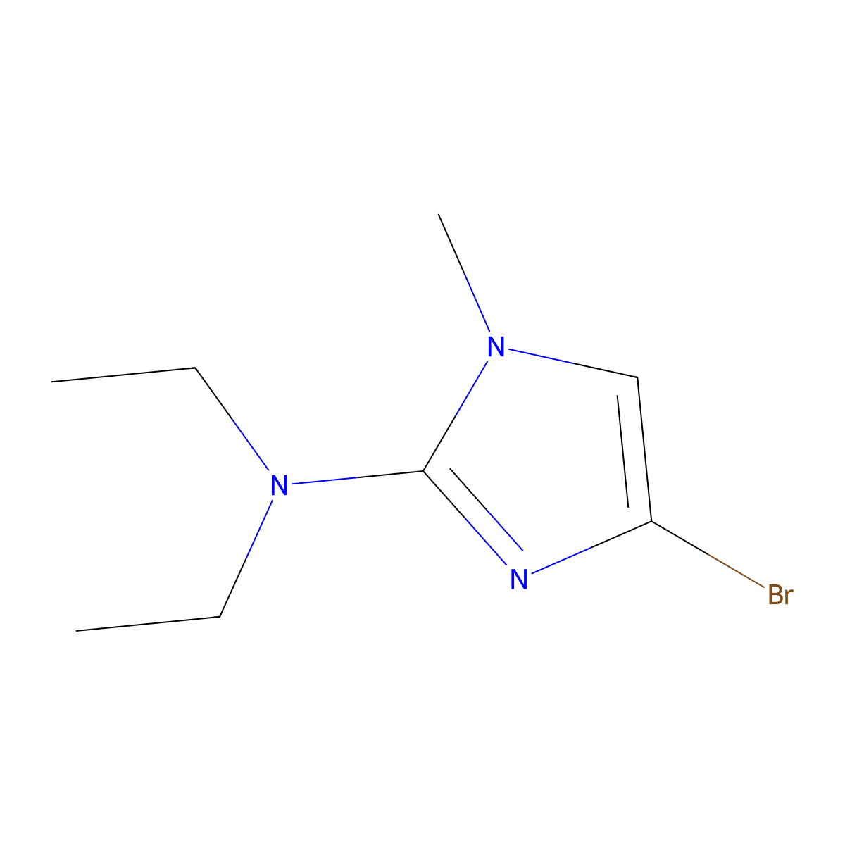 4-bromo-N,N-diethyl-1-methyl-1H-imidazol-2-amine molecular structure, CAS 2460500-92-7