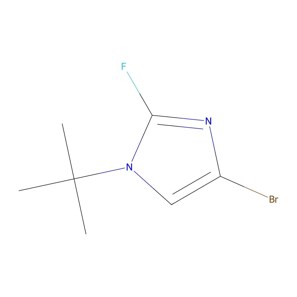 4-bromo-1-(tert-butyl)-2-fluoro-1H-imidazole molecular structure, CAS 2460500-93-8
