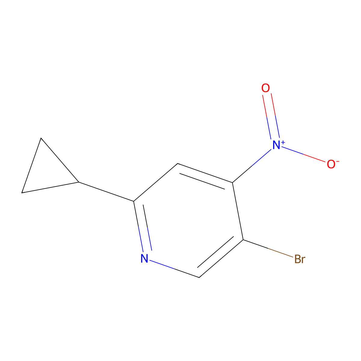 5-Bromo-2-cyclopropyl-4-nitropyridine molecular structure, CAS 2460501-23-7