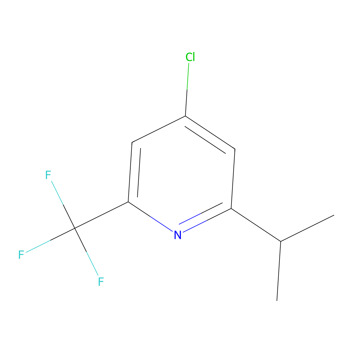 4-Chloro-2-isopropyl-6-(trifluoromethyl)pyridine molecular structure, CAS 2460501-25-9