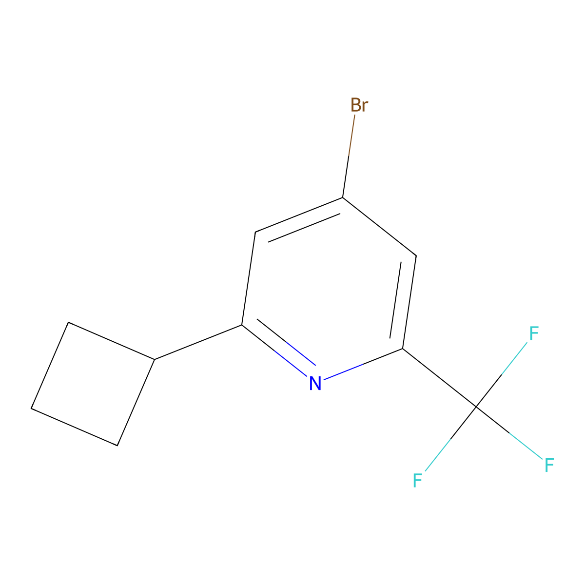 4-Bromo-2-cyclobutyl-6-(trifluoromethyl)pyridine molecular structure, CAS 2460501-27-1