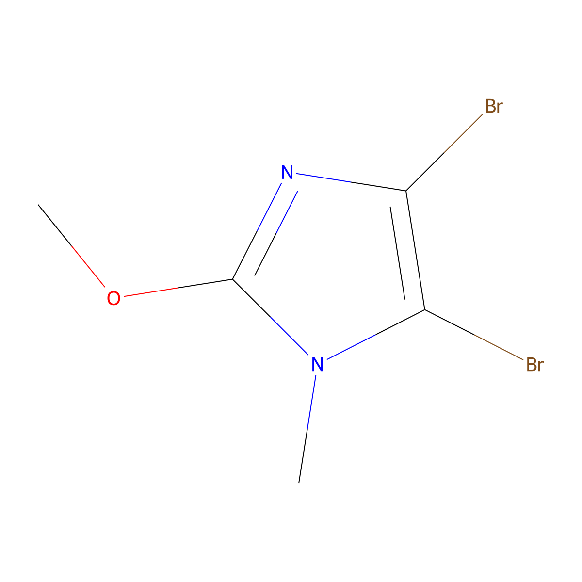 4,5-dibromo-2-methoxy-1-methyl-1H-imidazole molecular structure, CAS 2460501-34-0