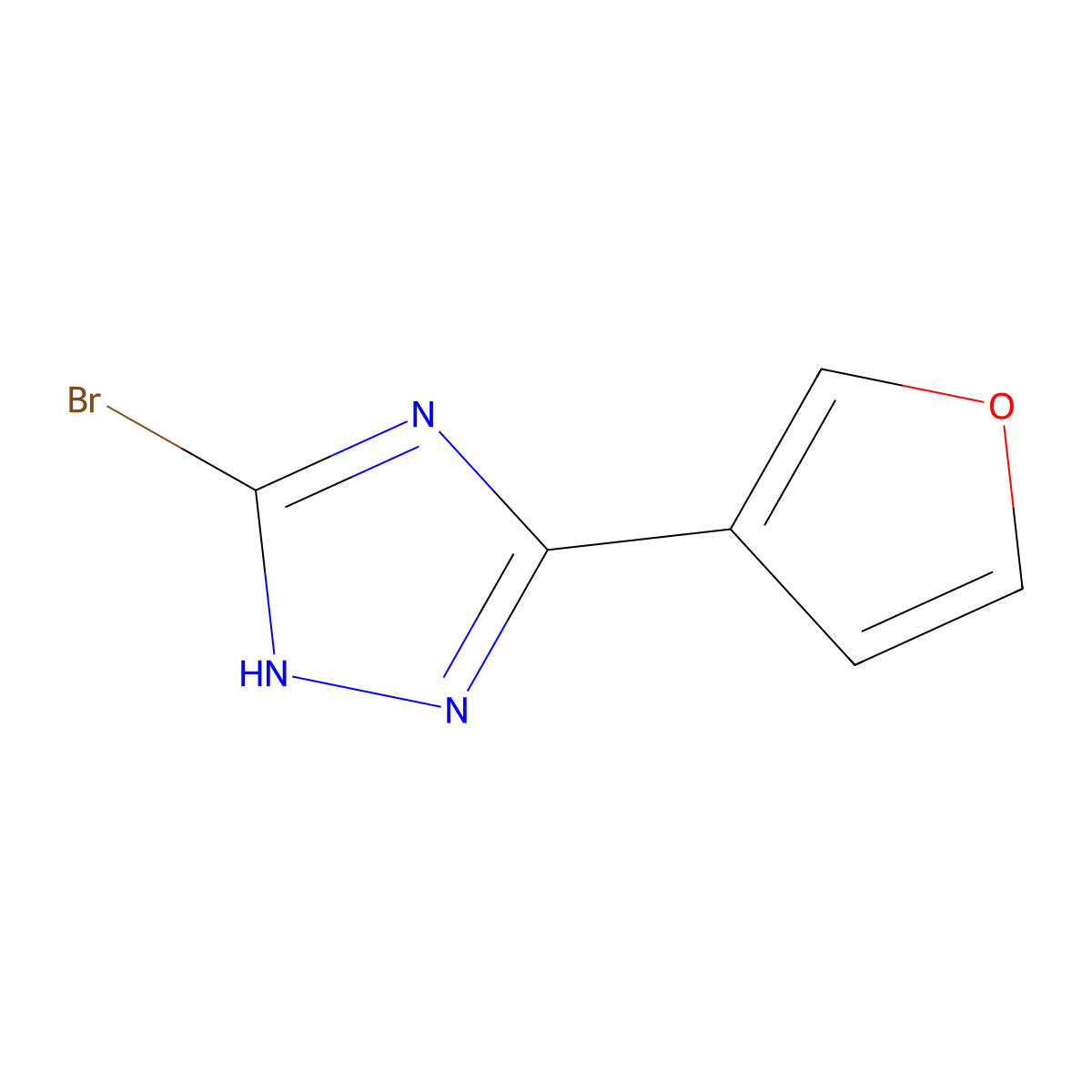 3-bromo-5-(furan-3-yl)-4H-1,2,4-triazole molecular structure, CAS 2460501-39-5