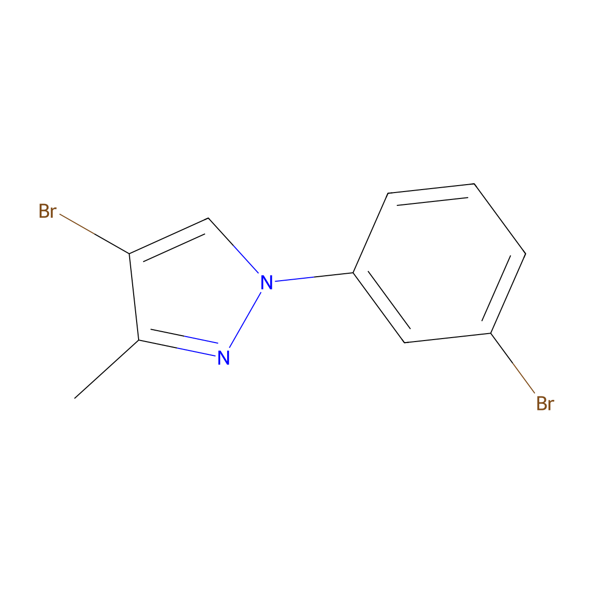 4-bromo-1-(3-bromophenyl)-3-methyl-1H-pyrazole molecular structure, CAS 2460501-43-1