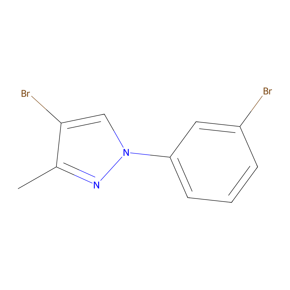 4-bromo-1-(3-bromophenyl)-3-methyl-1H-pyrazole molecular structure, CAS 2460501-43-1
